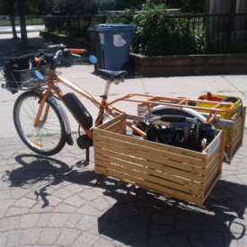 Photo of Gerald's Yuba cargo bike loaded with tools