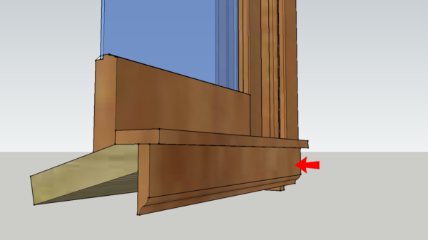 diagram highlighting a window's apron