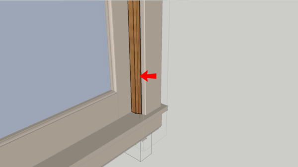 diagram highlighting a window's interior stop molding