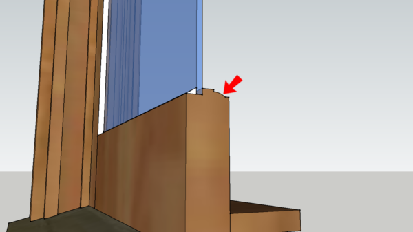 diagram of a window sash highlighting an ogee profile