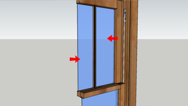 diagram of a window highlighting the windows lights or panes