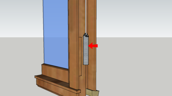 diagram of a window highlighting the weight
